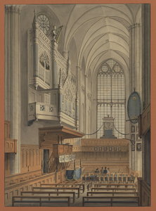29044 Interieur van de Domkerk te Utrecht uit het zuiden: gezicht vanuit het zuidertransept in het noordertransept van ...